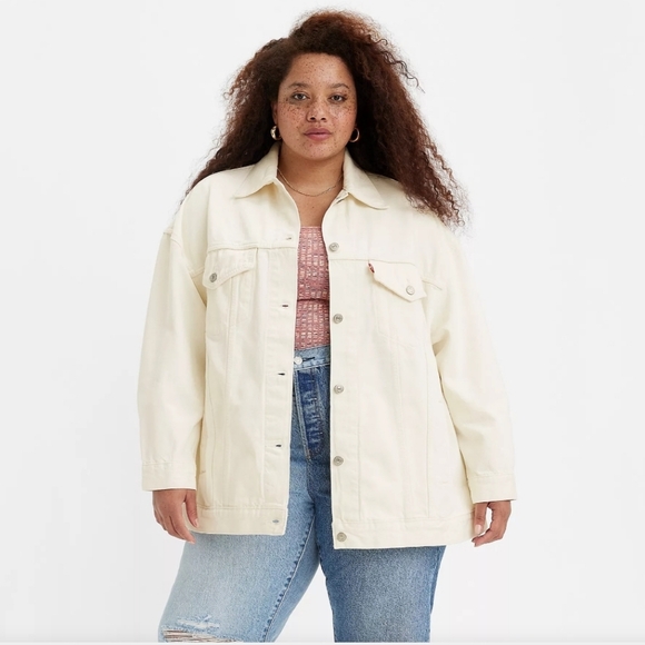 Levi's BAGGY TRUCKER JACKET (PLUS SIZE) In Barely Freezing NEW! - Picture 1 of 11